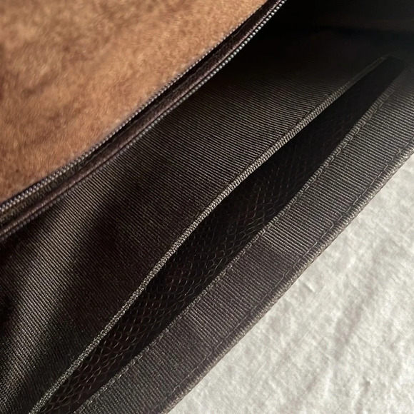 Vintage 1980’s Jay Herbert New York Accordion Style Brown Snakeskin Handbag - Picture 8 of 13